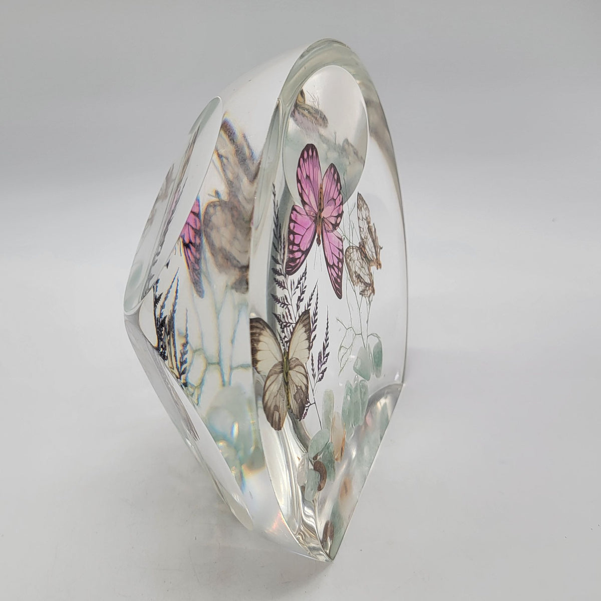 Large 1970s Faceted Lucite Butterfly Sculpture
