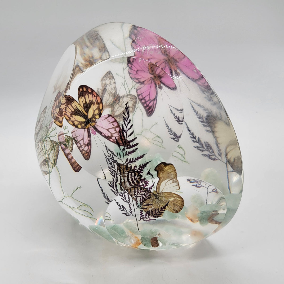 Large 1970s Faceted Lucite Butterfly Sculpture