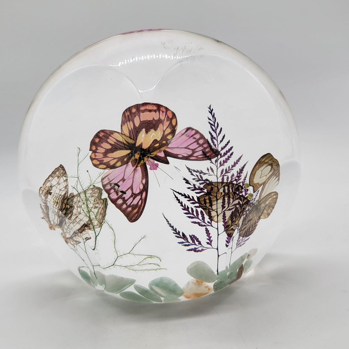 Large 1970s Faceted Lucite Butterfly Sculpture