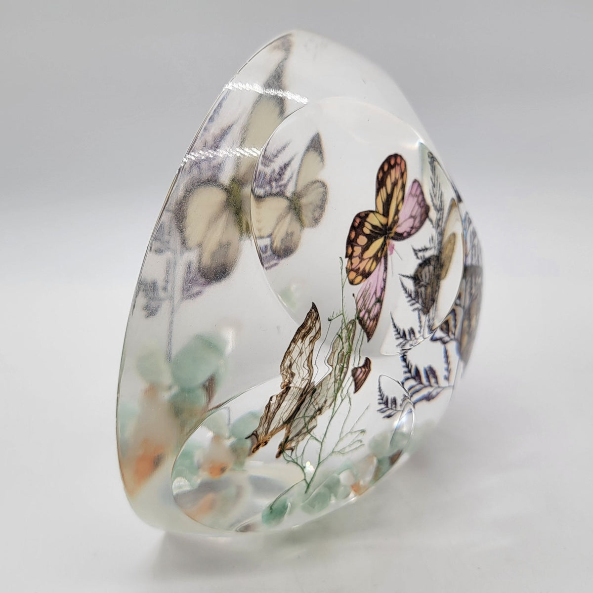 Large 1970s Faceted Lucite Butterfly Sculpture