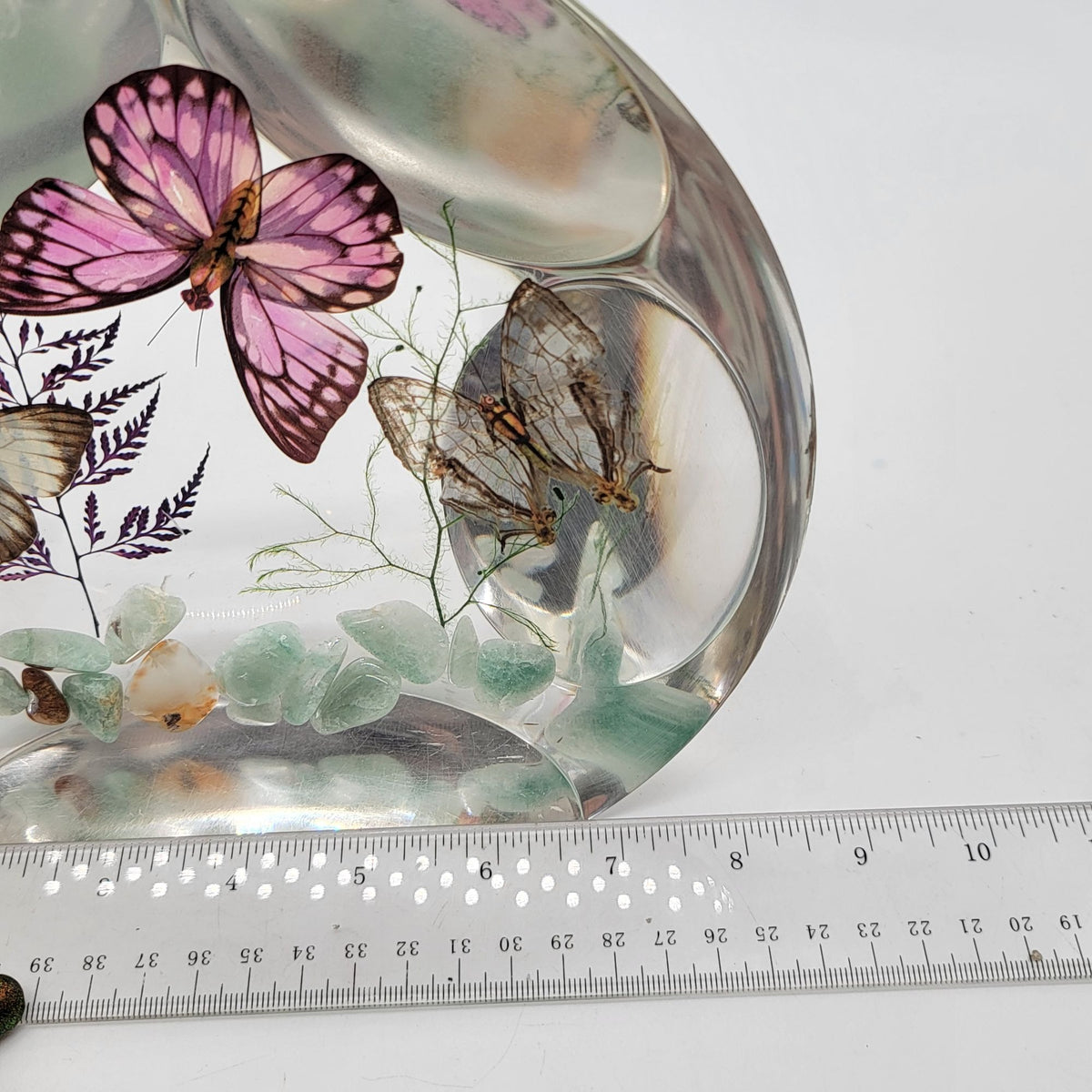 Large 1970s Faceted Lucite Butterfly Sculpture