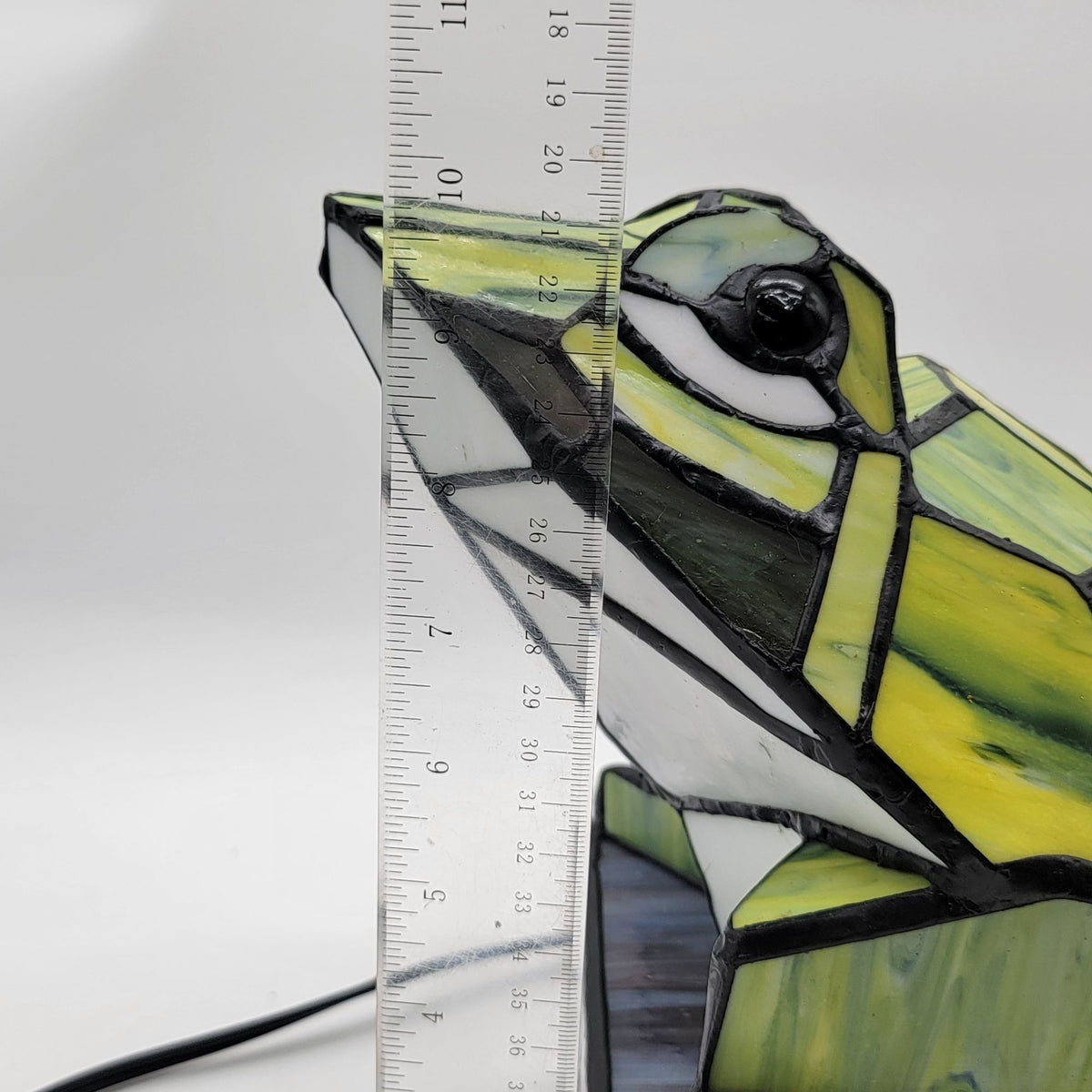 Large Tiffany Style Stained Glass Frog Accent Lamp