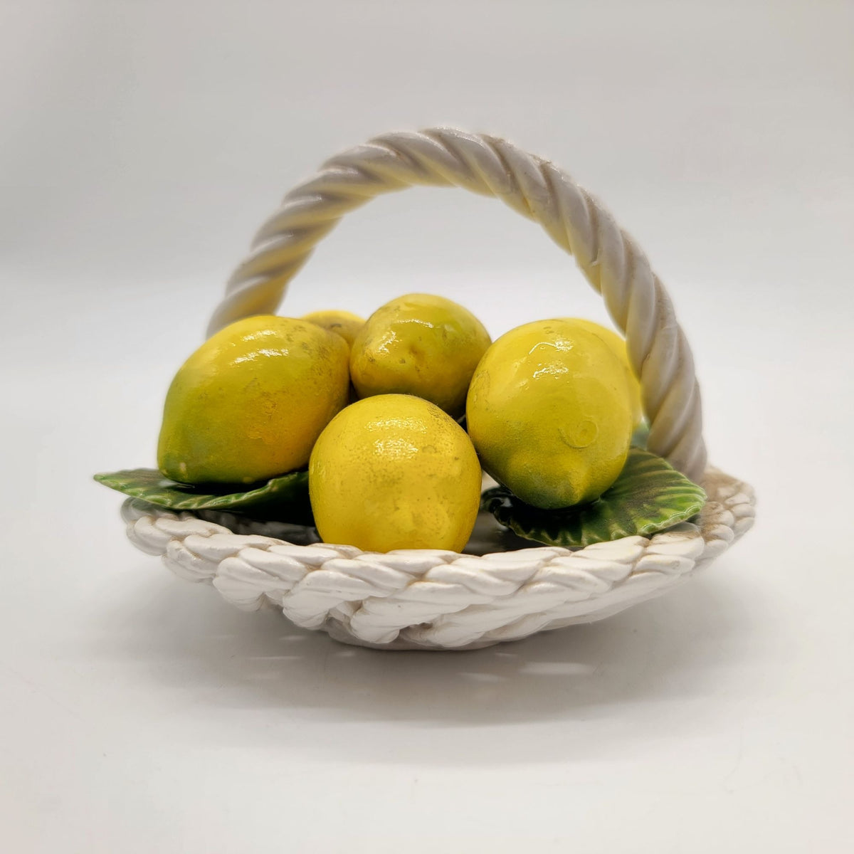 Italian Pottery Basket With Lemons