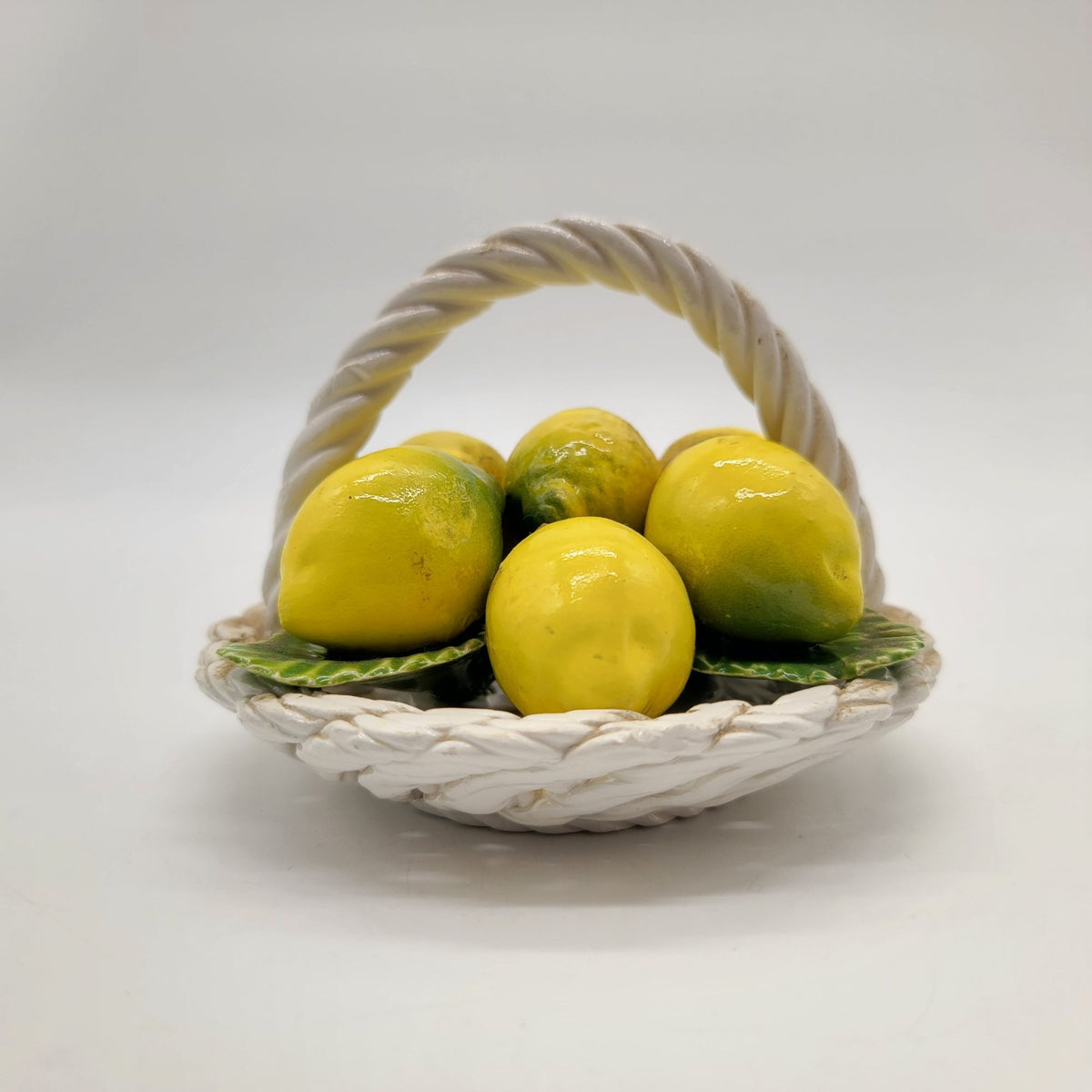 Italian Pottery Basket With Lemons