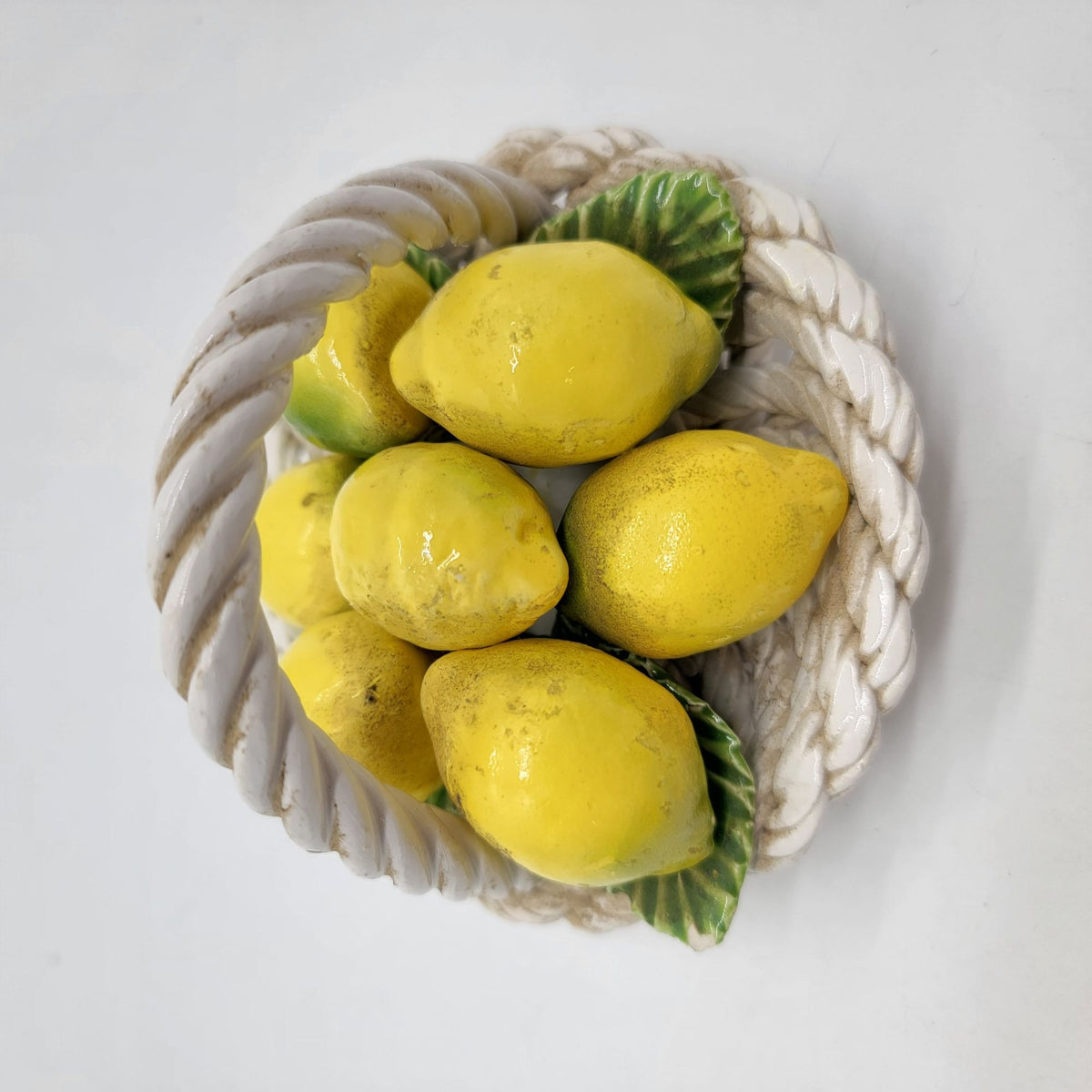 Italian Pottery Basket With Lemons
