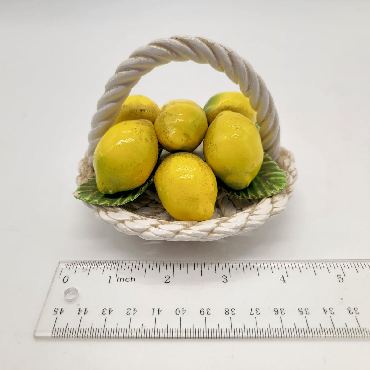 Italian Pottery Basket With Lemons