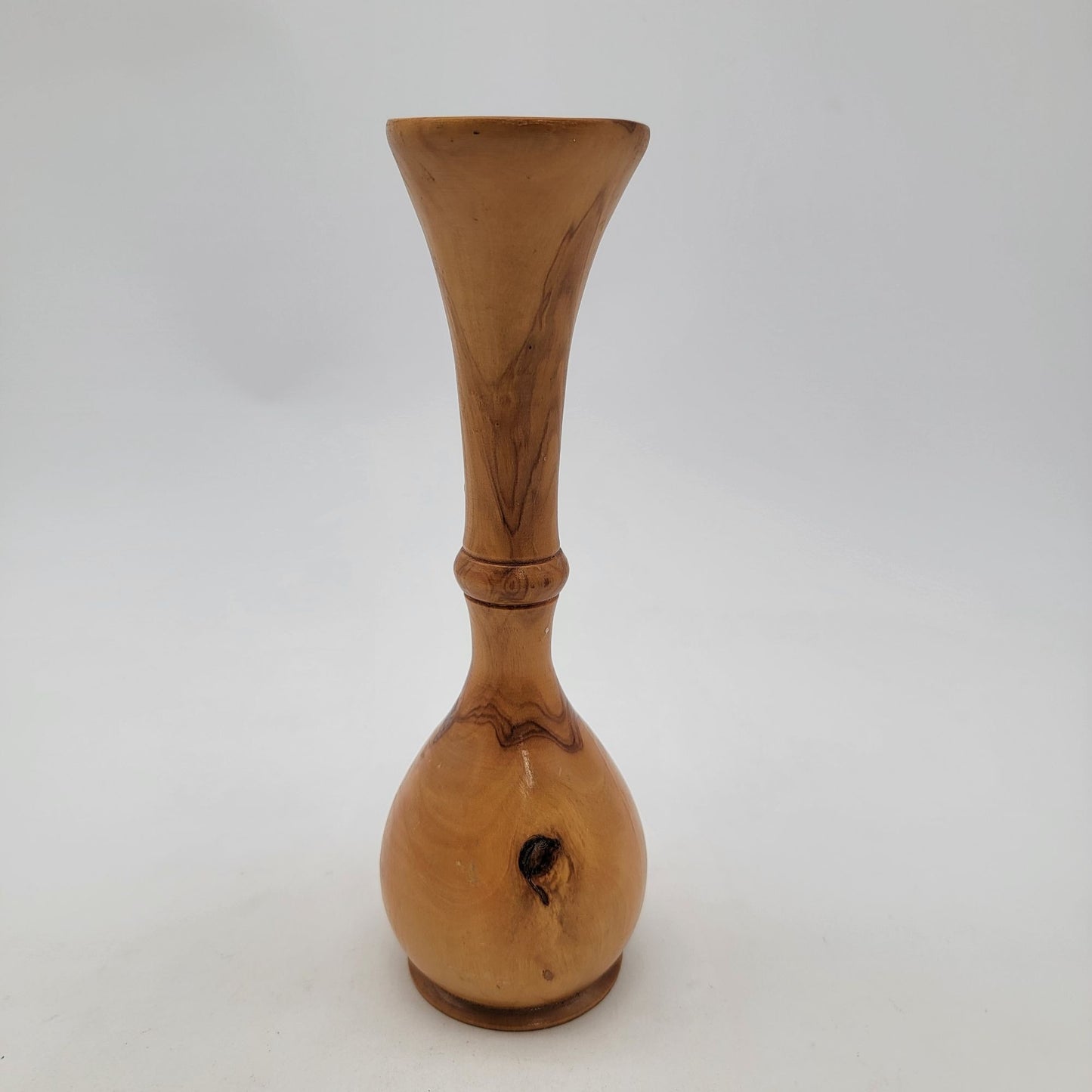 Hand Carved Tall Wood Vase