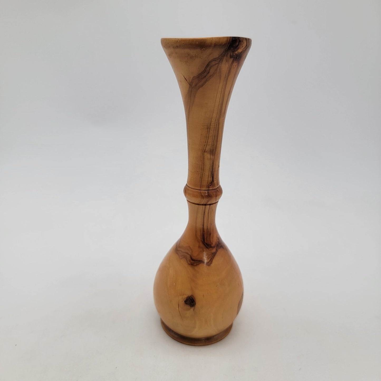 Hand Carved Tall Wood Vase