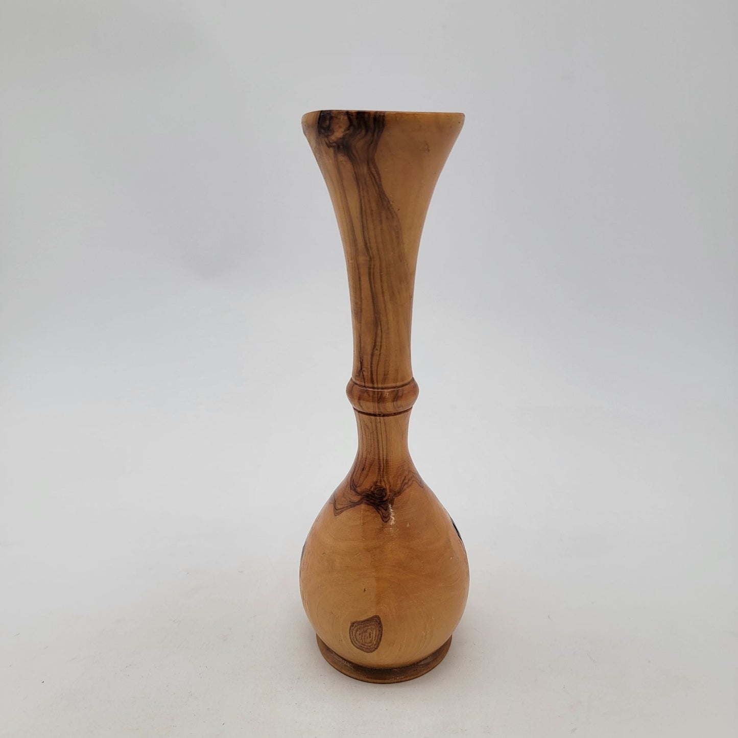 Hand Carved Tall Wood Vase