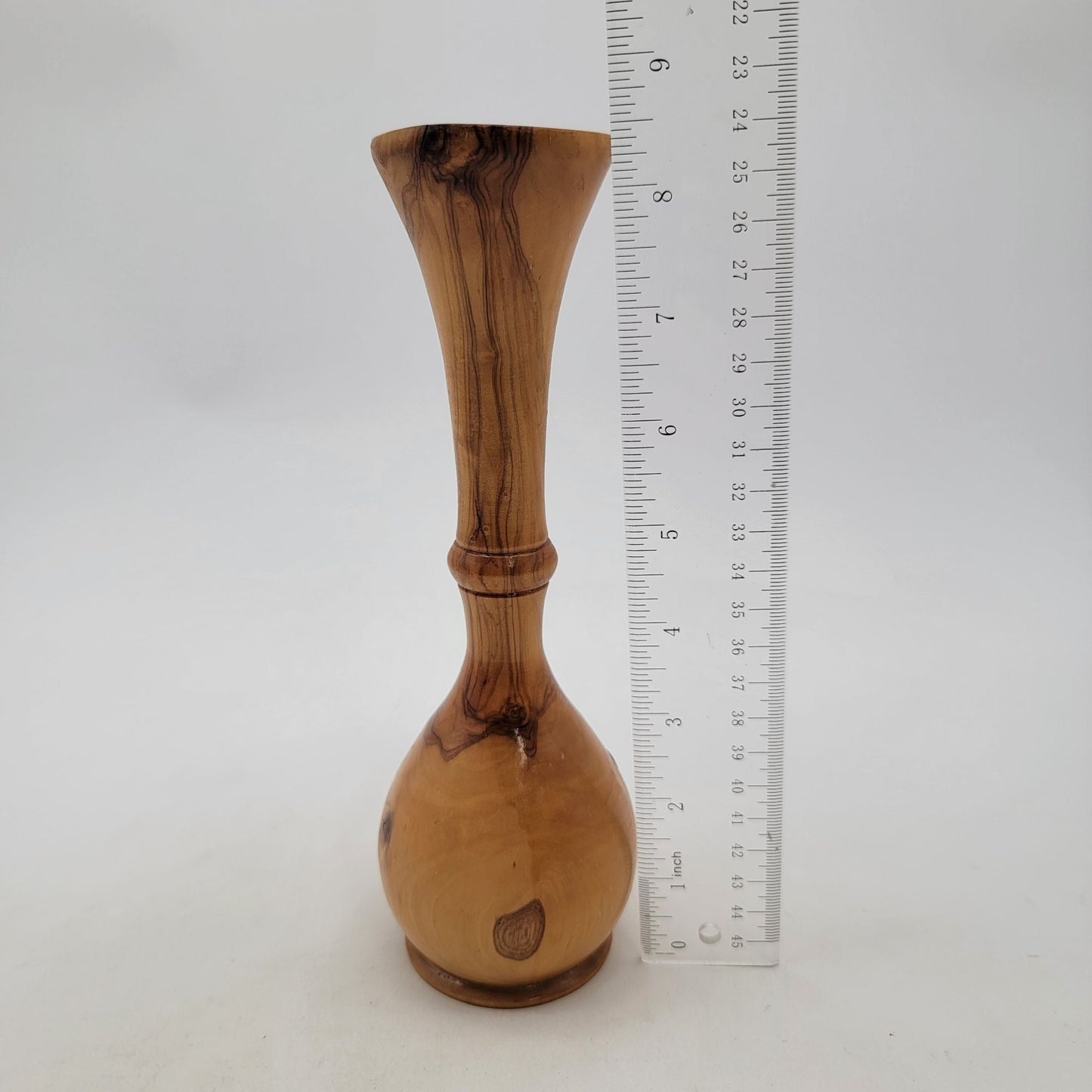 Hand Carved Tall Wood Vase