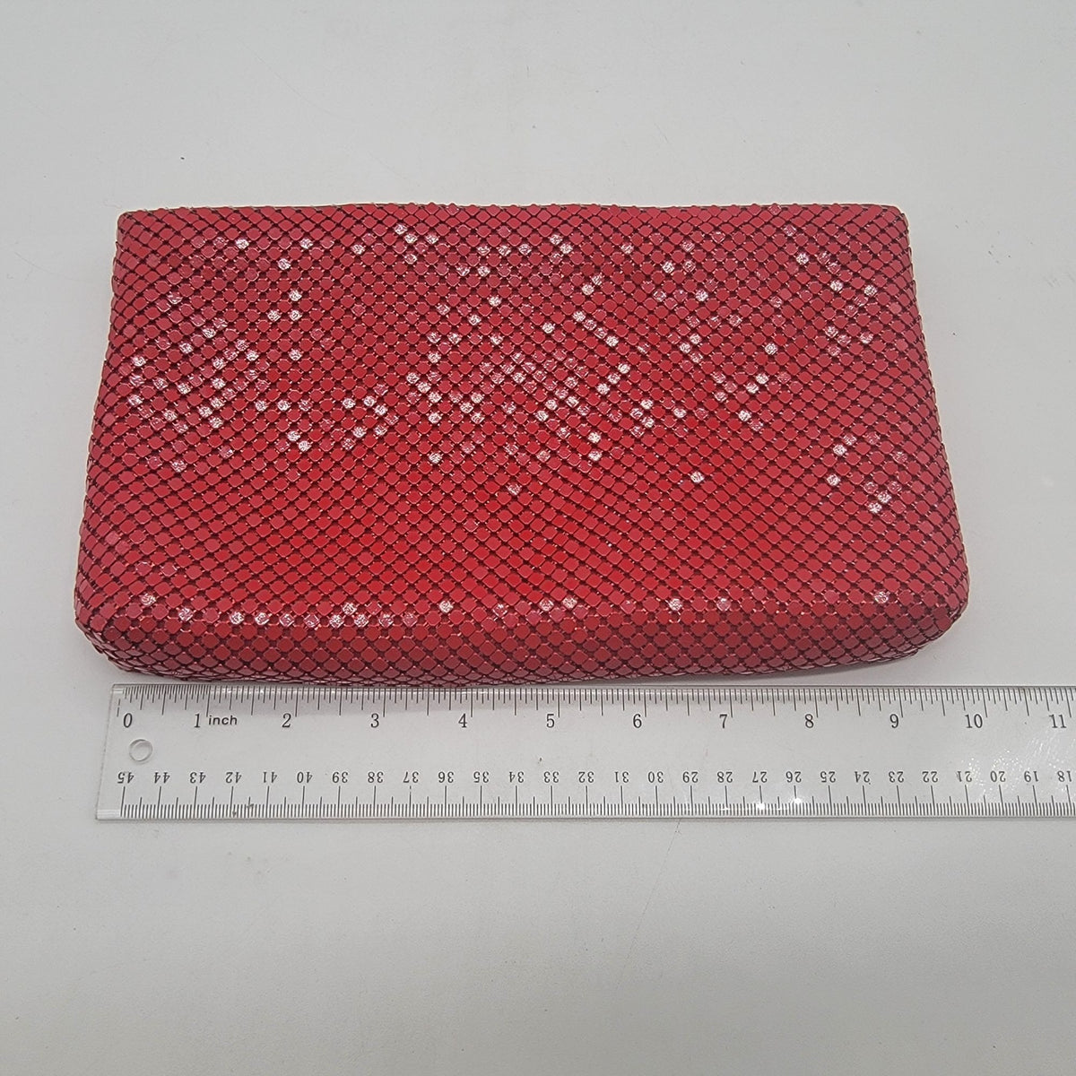 1980s Red Mesh Whiting & Davis Clutch Purse