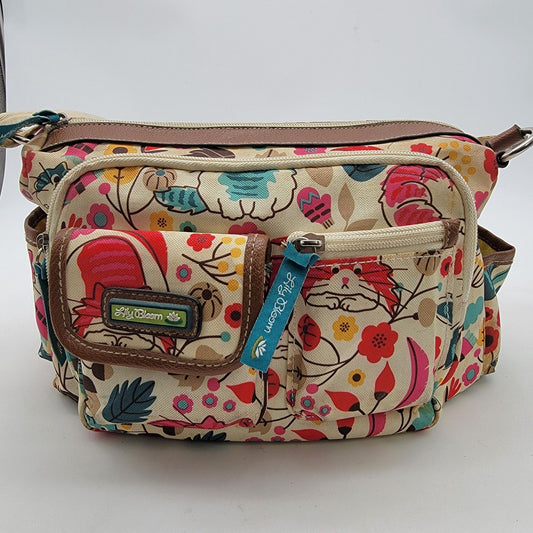 Lily Bloom Cat Print Organizer Crossbody Purse Adjustable Strap