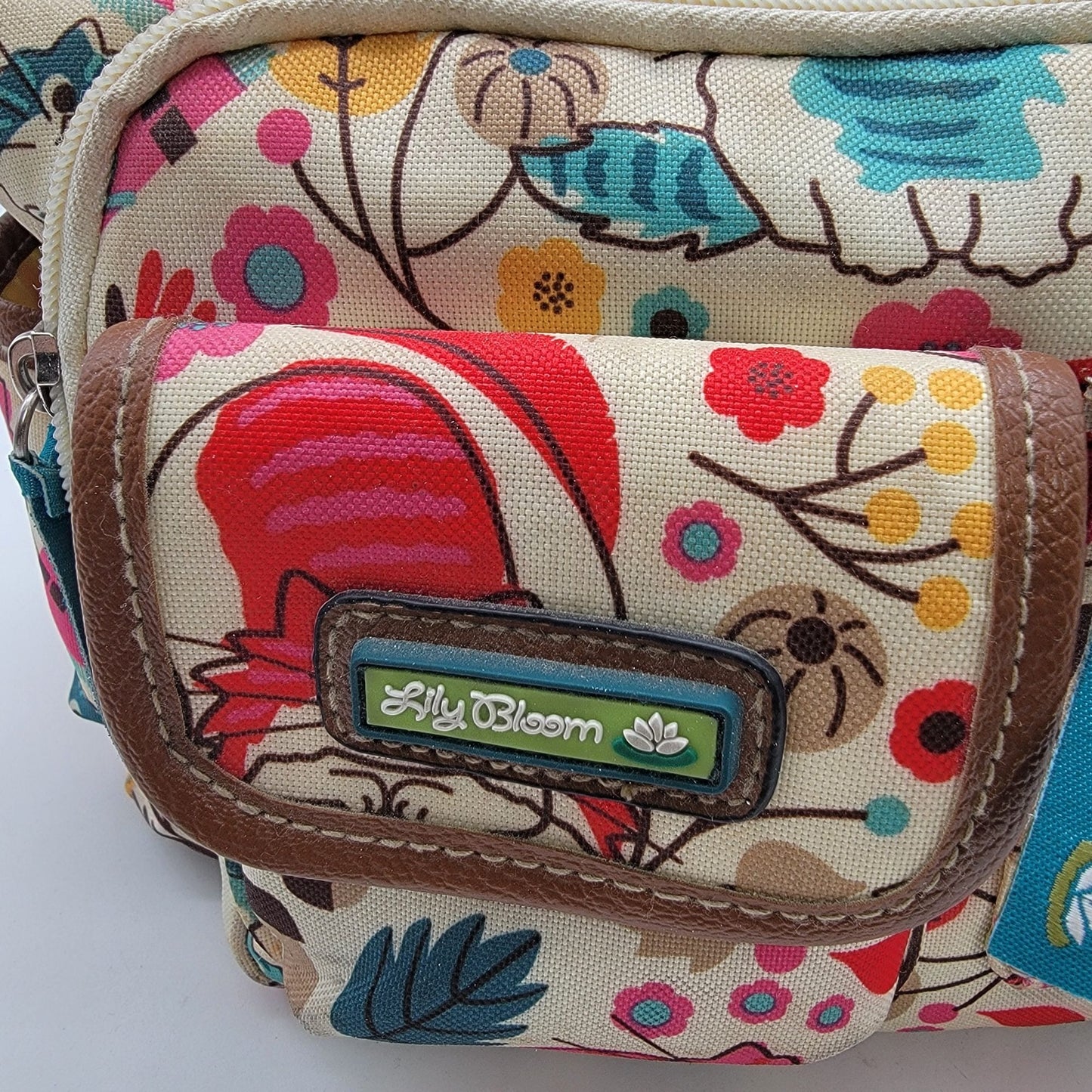 Lily Bloom Cat Print Organizer Crossbody Purse Adjustable Strap