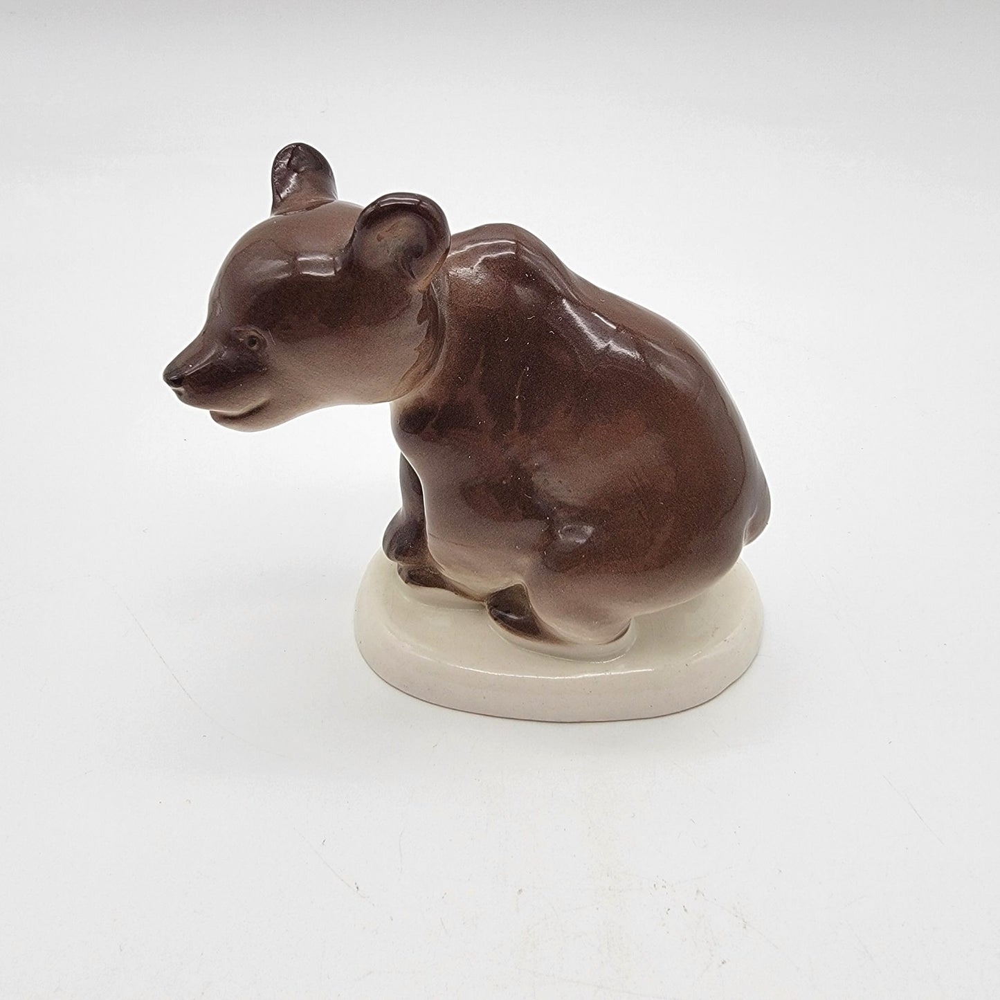 Vintage Lomonsov USSR Porcelain Brown Bear Figurine