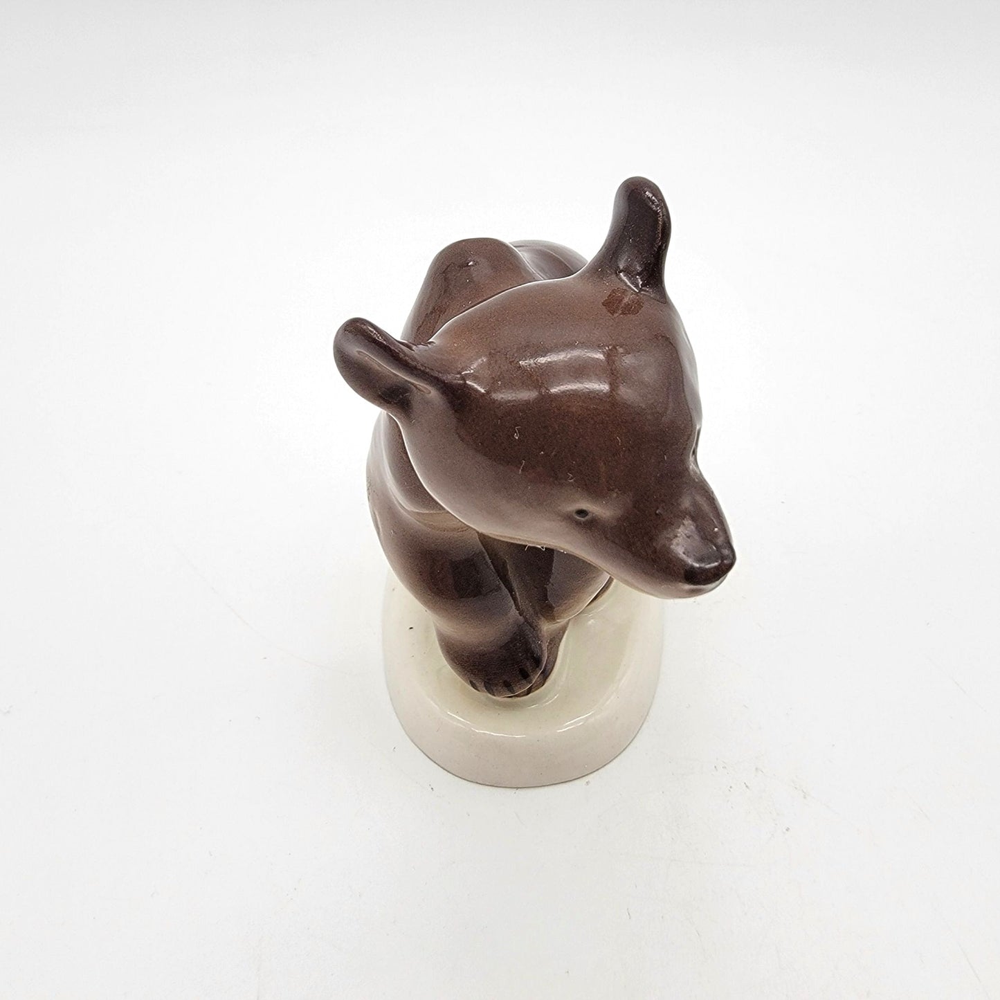 Vintage Lomonsov USSR Porcelain Brown Bear Figurine