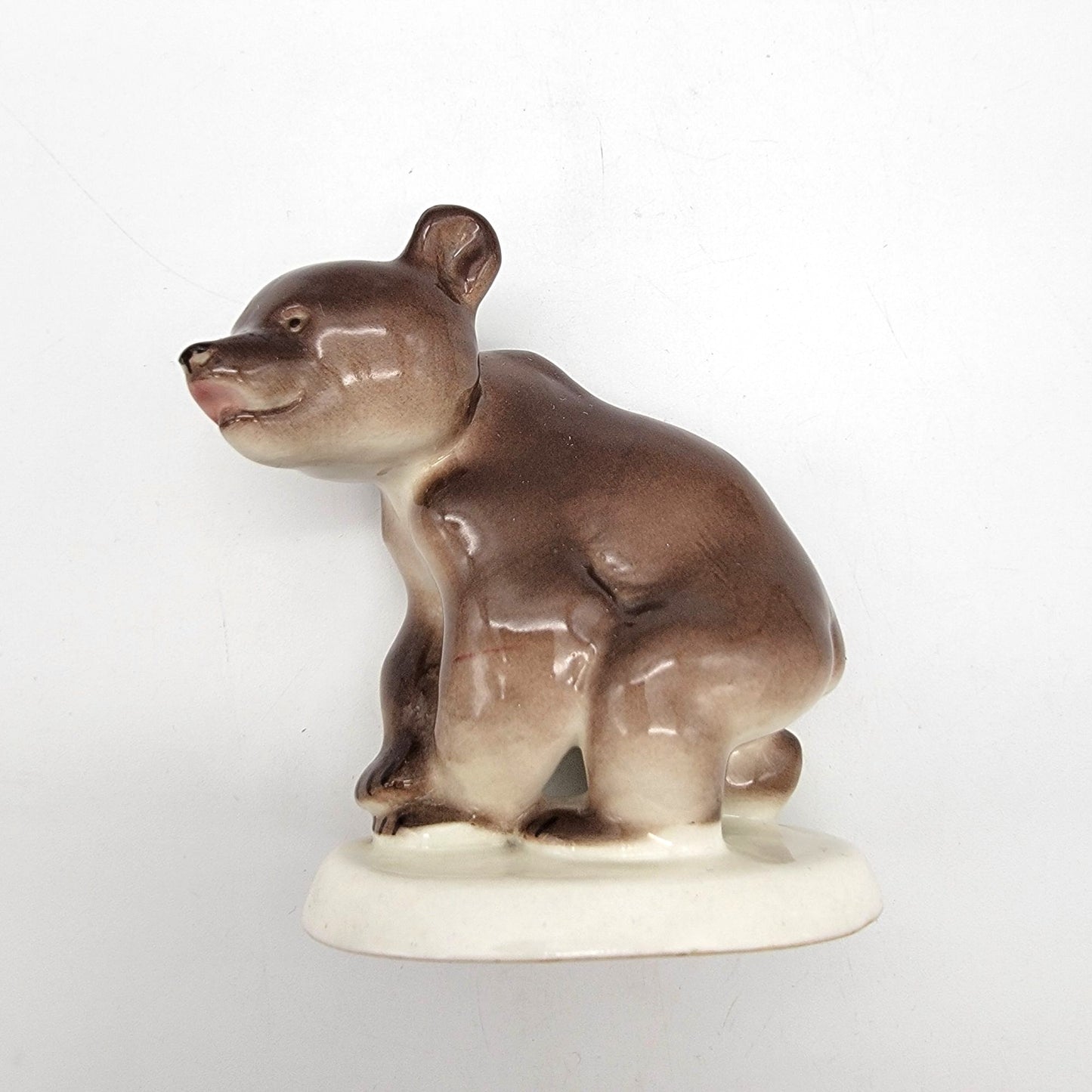 Vintage Lomonsov USSR Porcelain Brown Bear Figurine