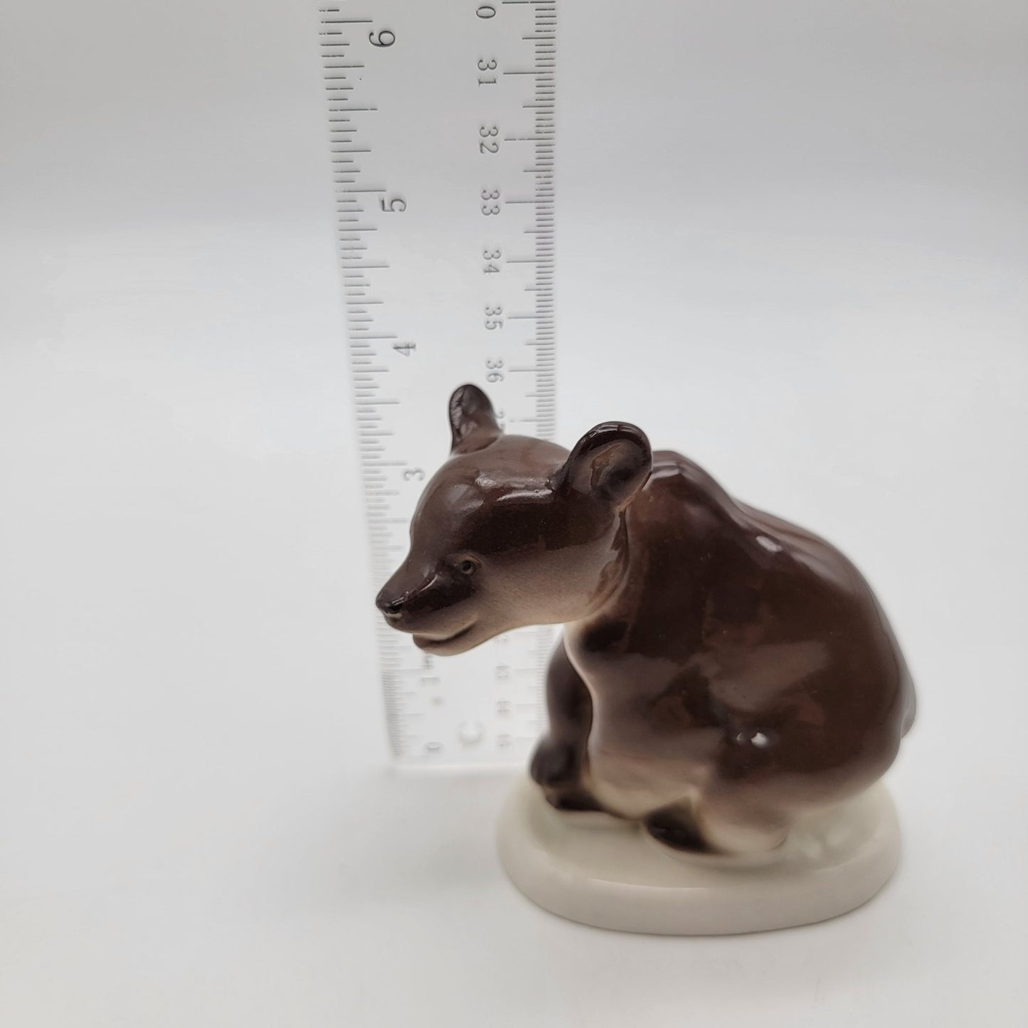 Vintage Lomonsov USSR Porcelain Brown Bear Figurine