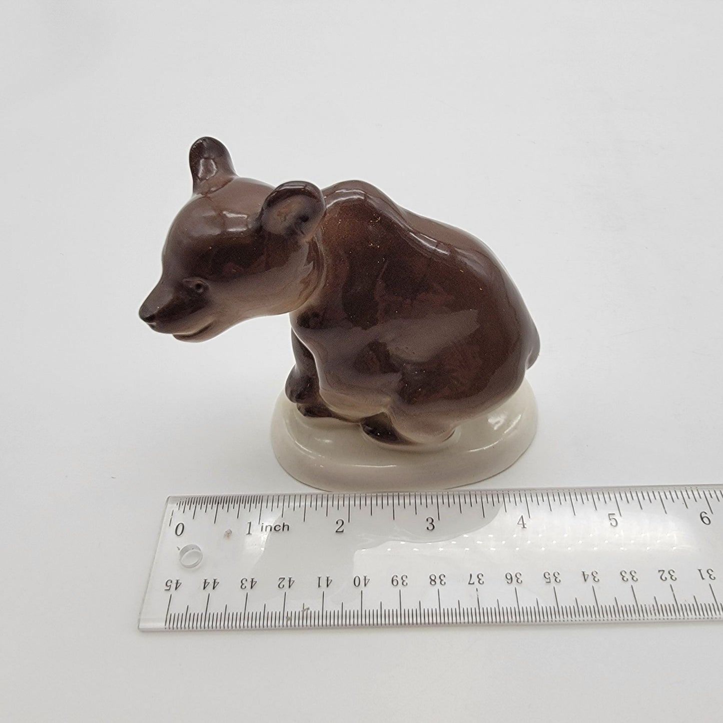 Vintage Lomonsov USSR Porcelain Brown Bear Figurine