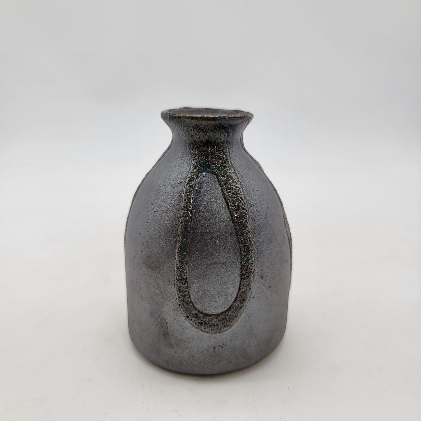 Vintage Handmade Raku Pottery Vase With Unique Textured Design