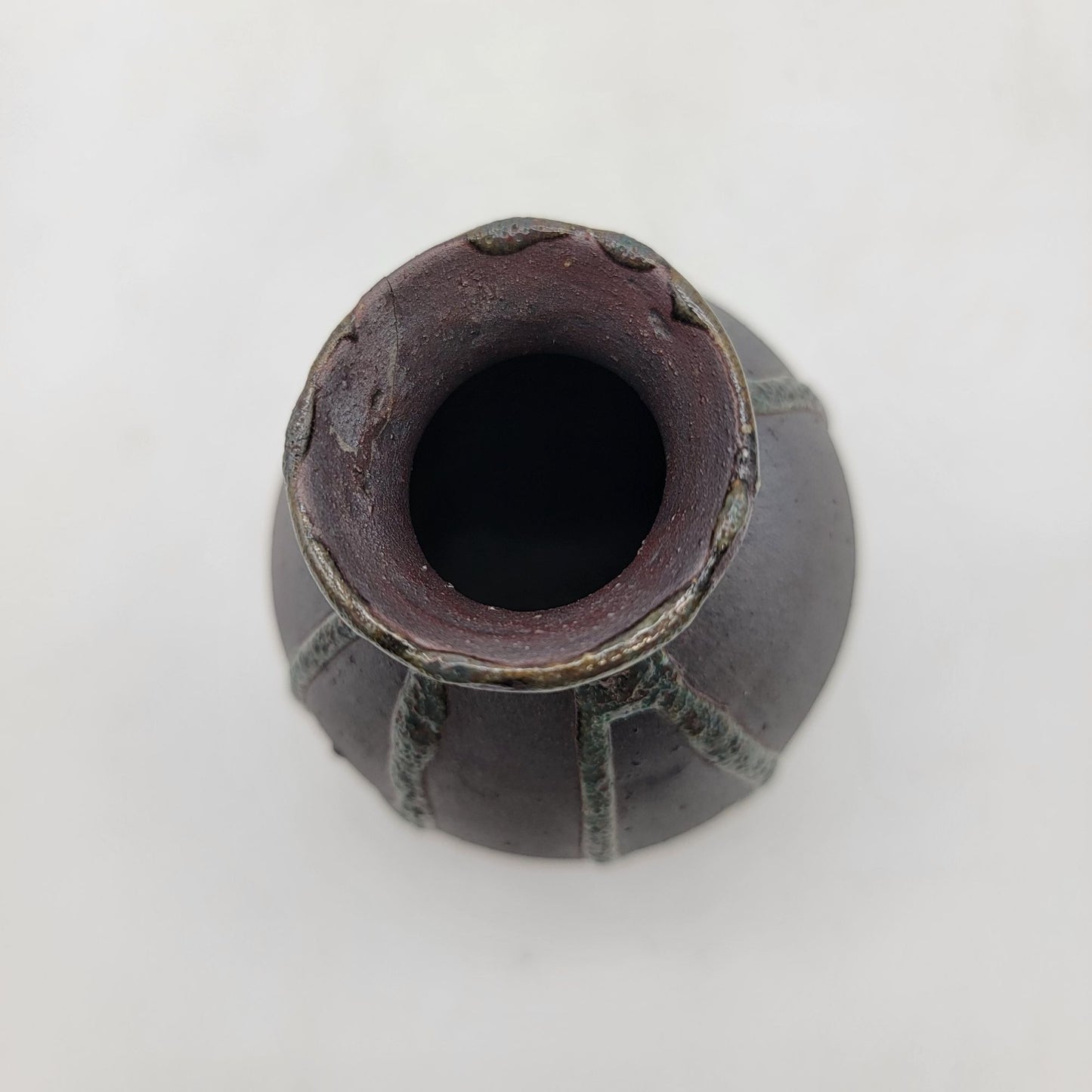 Vintage Handmade Raku Pottery Vase With Unique Textured Design