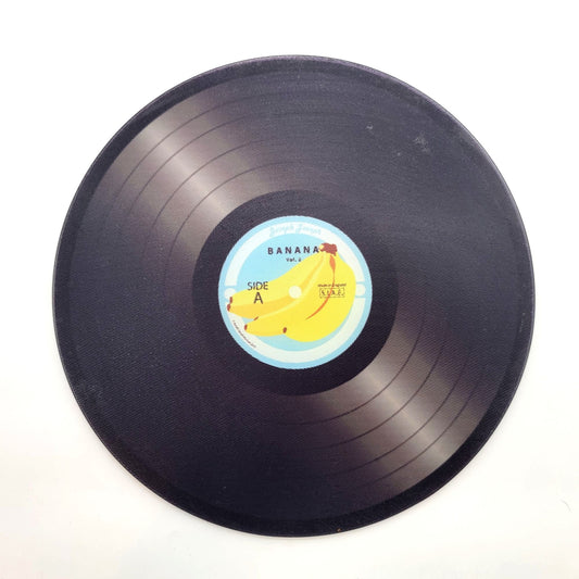 Vintage 2002 Joseph Joseph Vinyl Record Glass Cutting Board Bananas