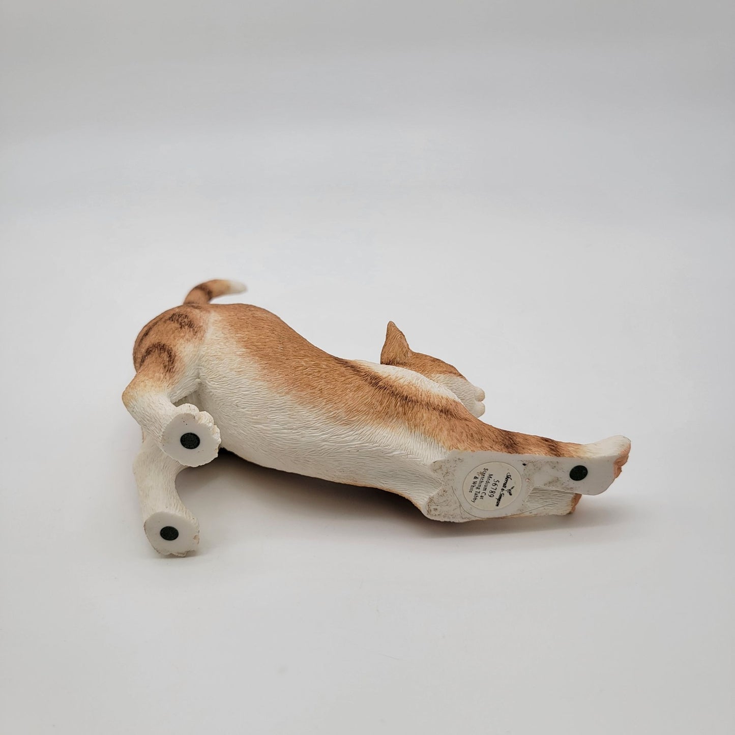 Sherratt & Simpson Medium Stretching Tabby & White Cat Figurine