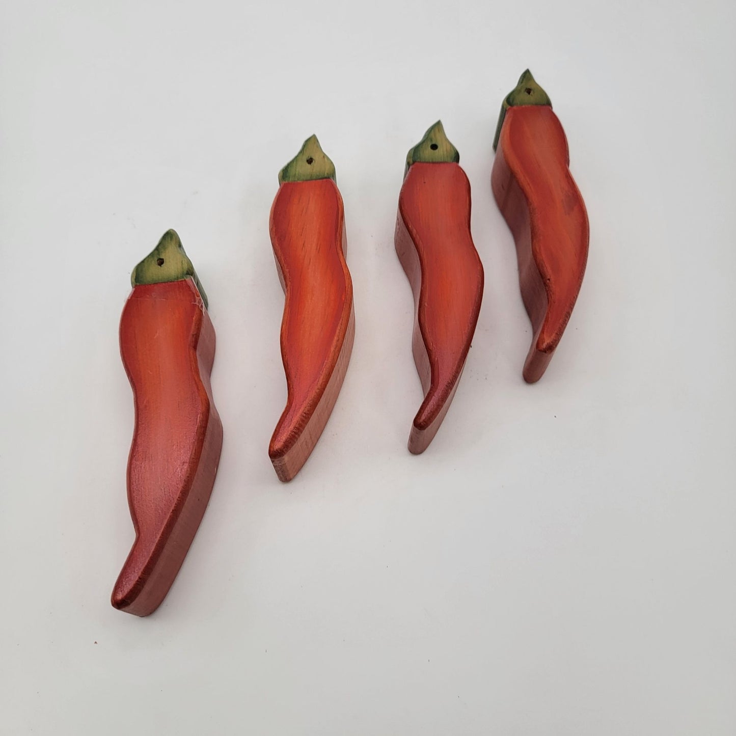 Vintage Wooden Chili Peppers Carrots Beads for Garland