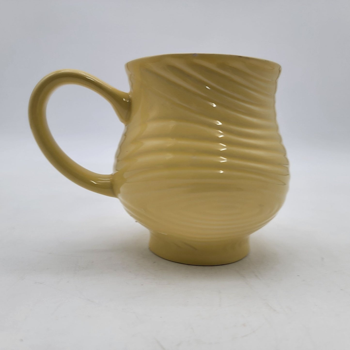 Temp-Tations Woodland Yellow Swirl Set Of 6 Ceramic Mugs 14 Oz