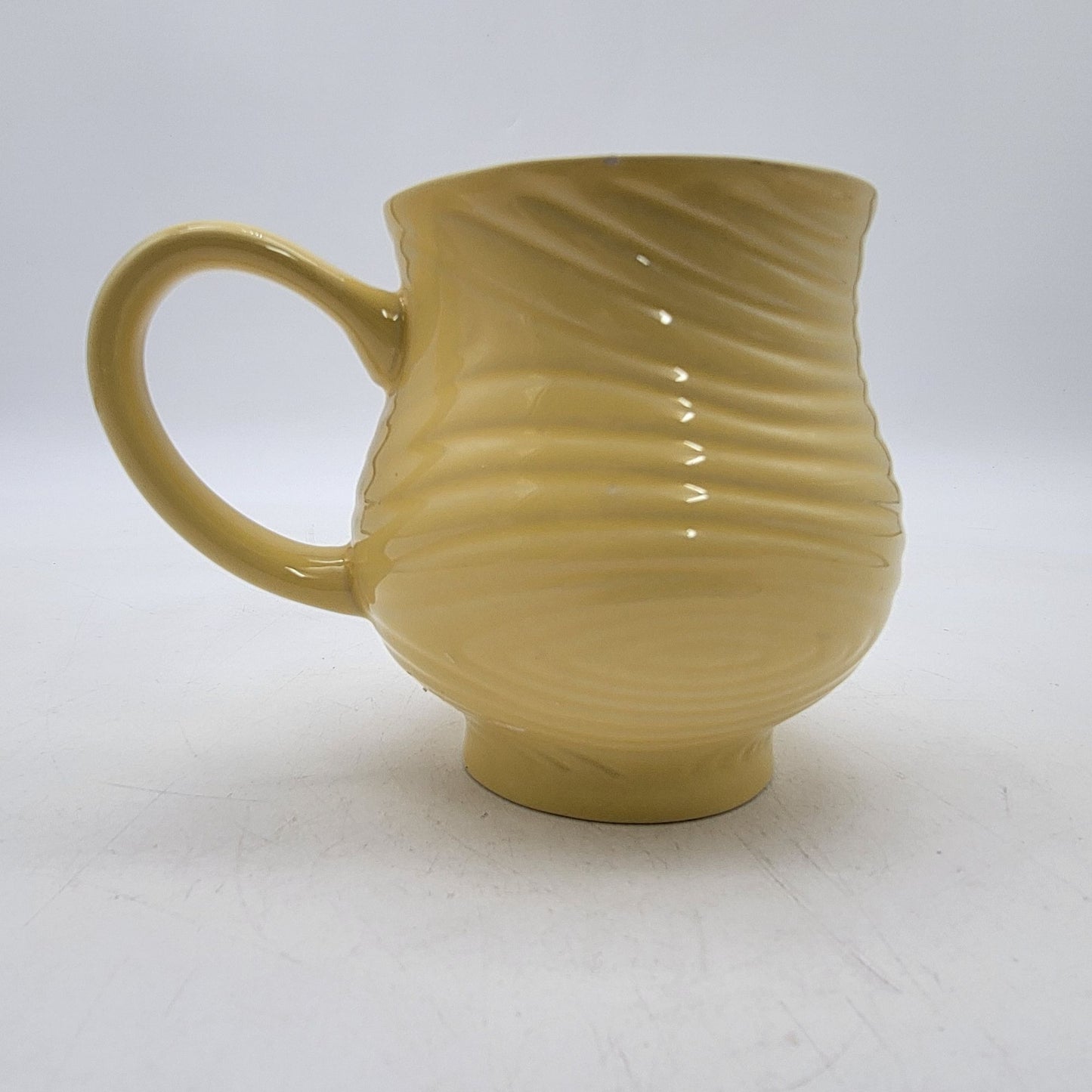 Temp-Tations Woodland Yellow Swirl Set Of 6 Ceramic Mugs 14 Oz
