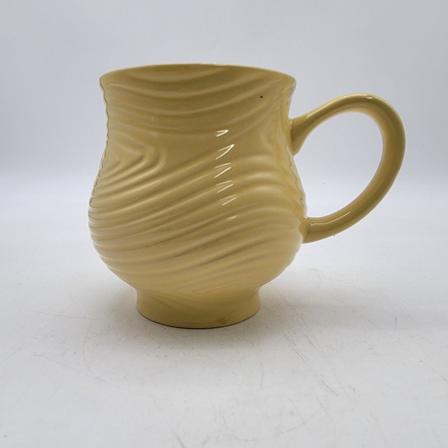 Temp-Tations Woodland Yellow Swirl Set Of 6 Ceramic Mugs 14 Oz