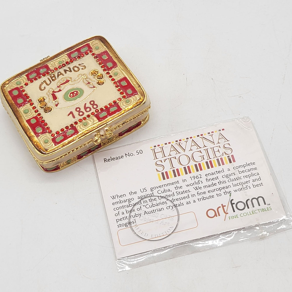 Objet d'art Havana Stogies Cigar Box Trinket Box No. 50