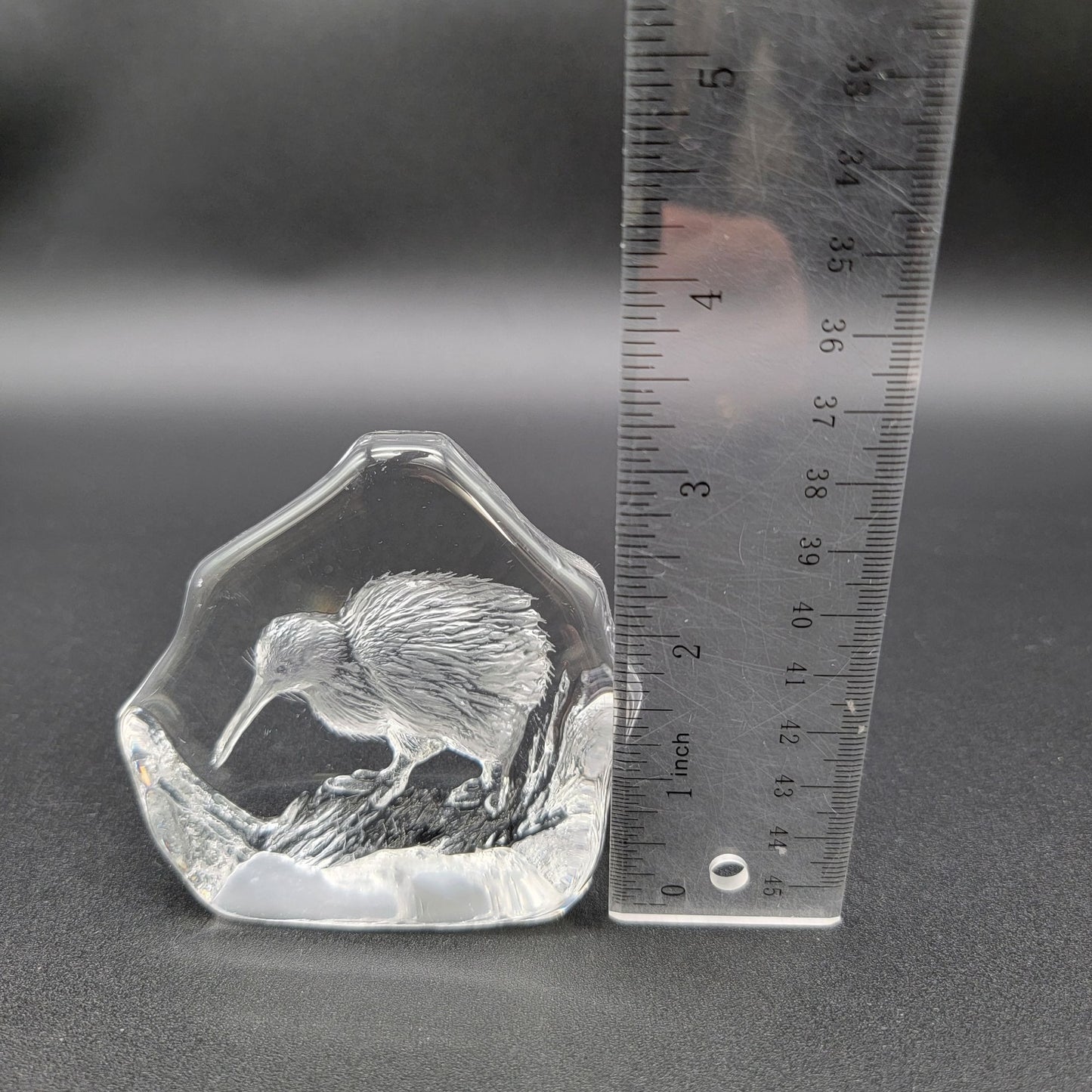 Mats Jonasson Full Lead Crystal Kiwi Bird Paperweight
