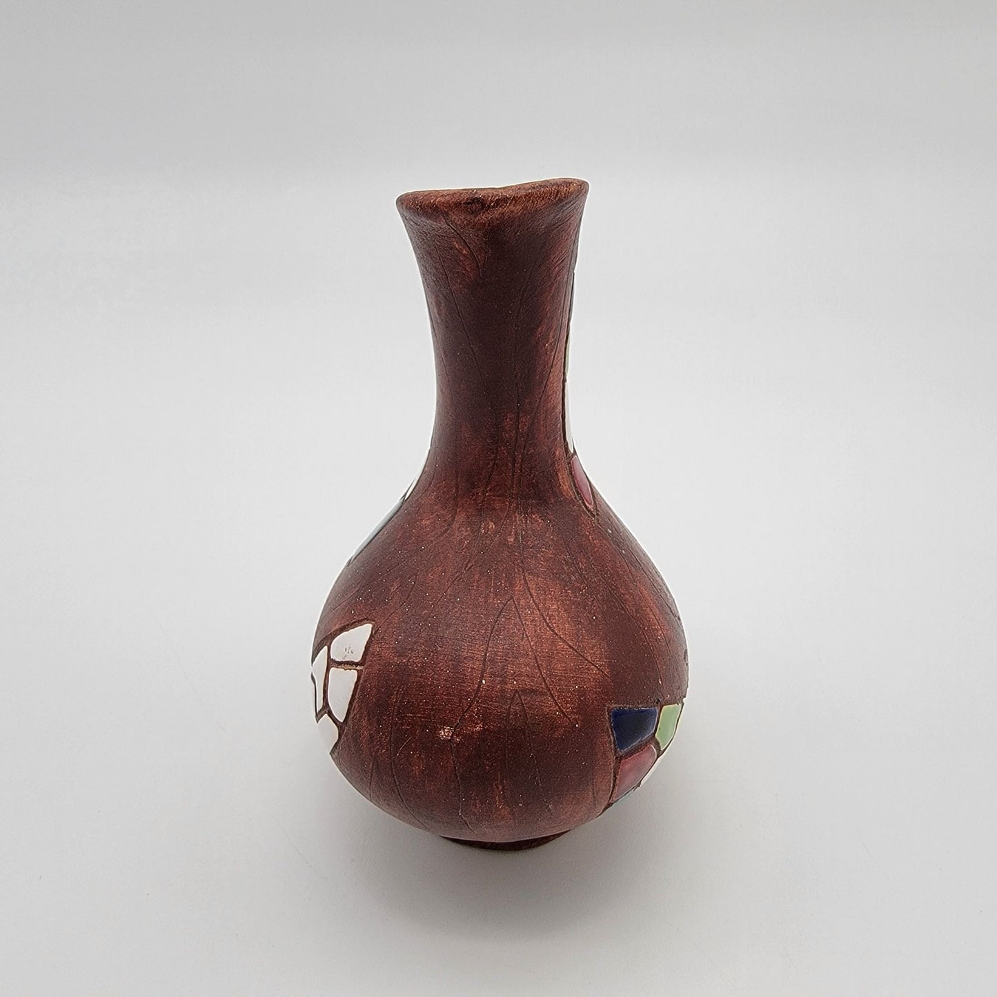 Vintage MCM Keramos Made in Israel Judaica Pottery Mosaic Ewer Pitcher