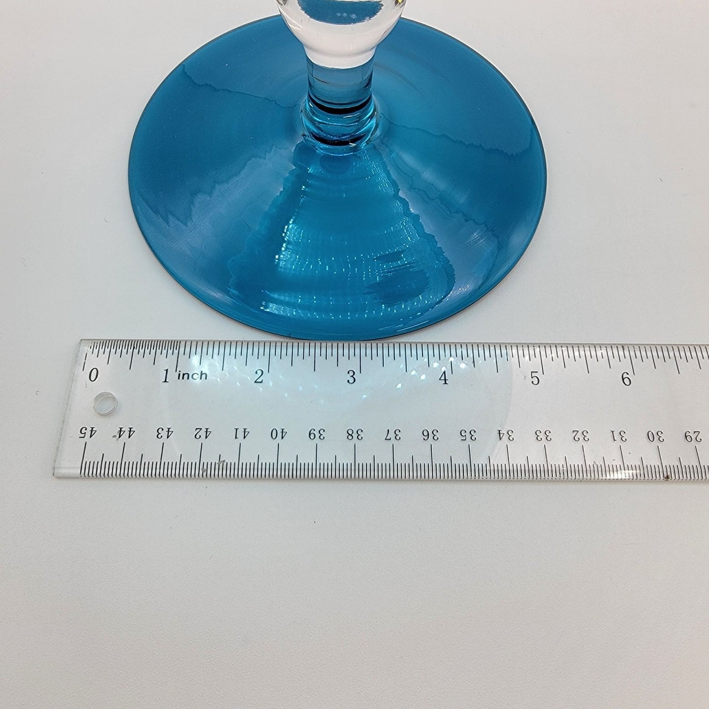 Vintage Mid Century Venetian Art Glass Blue Compote