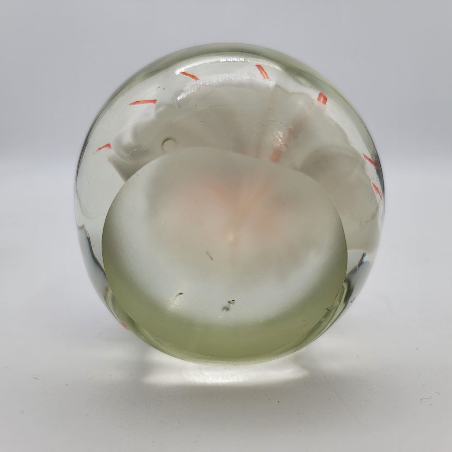 Art Glass Flower Paperweight Bees Butterflies