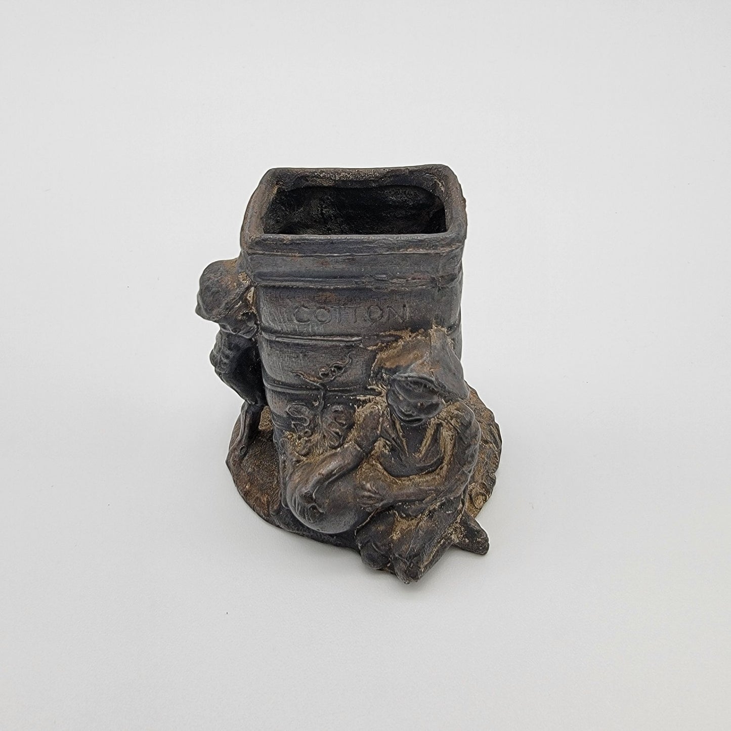 Antique 1884 Cast Metal Match Holder Spill Vase New Orleans Industrial and Cotton Centennial Expo