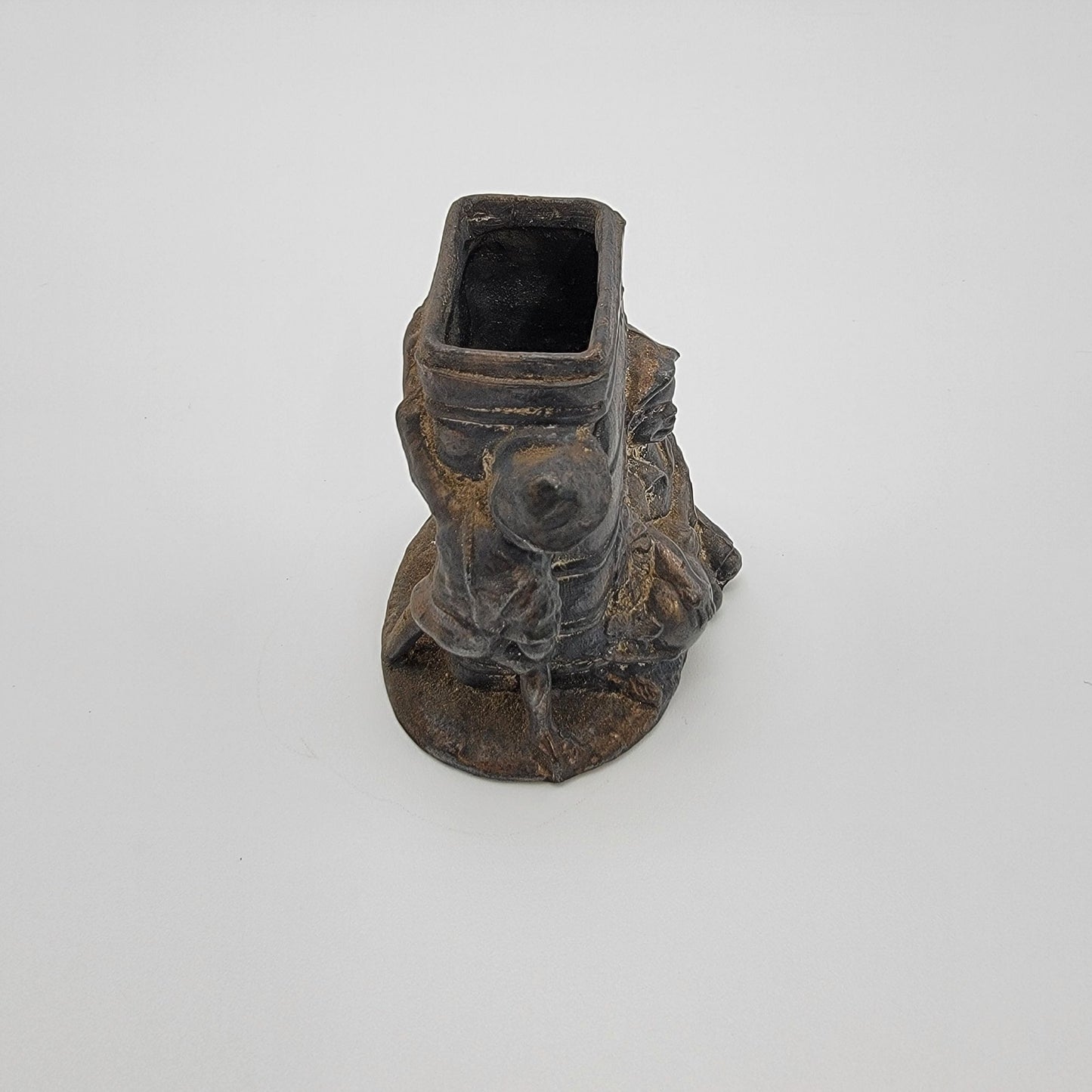 Antique 1884 Cast Metal Match Holder Spill Vase New Orleans Industrial and Cotton Centennial Expo