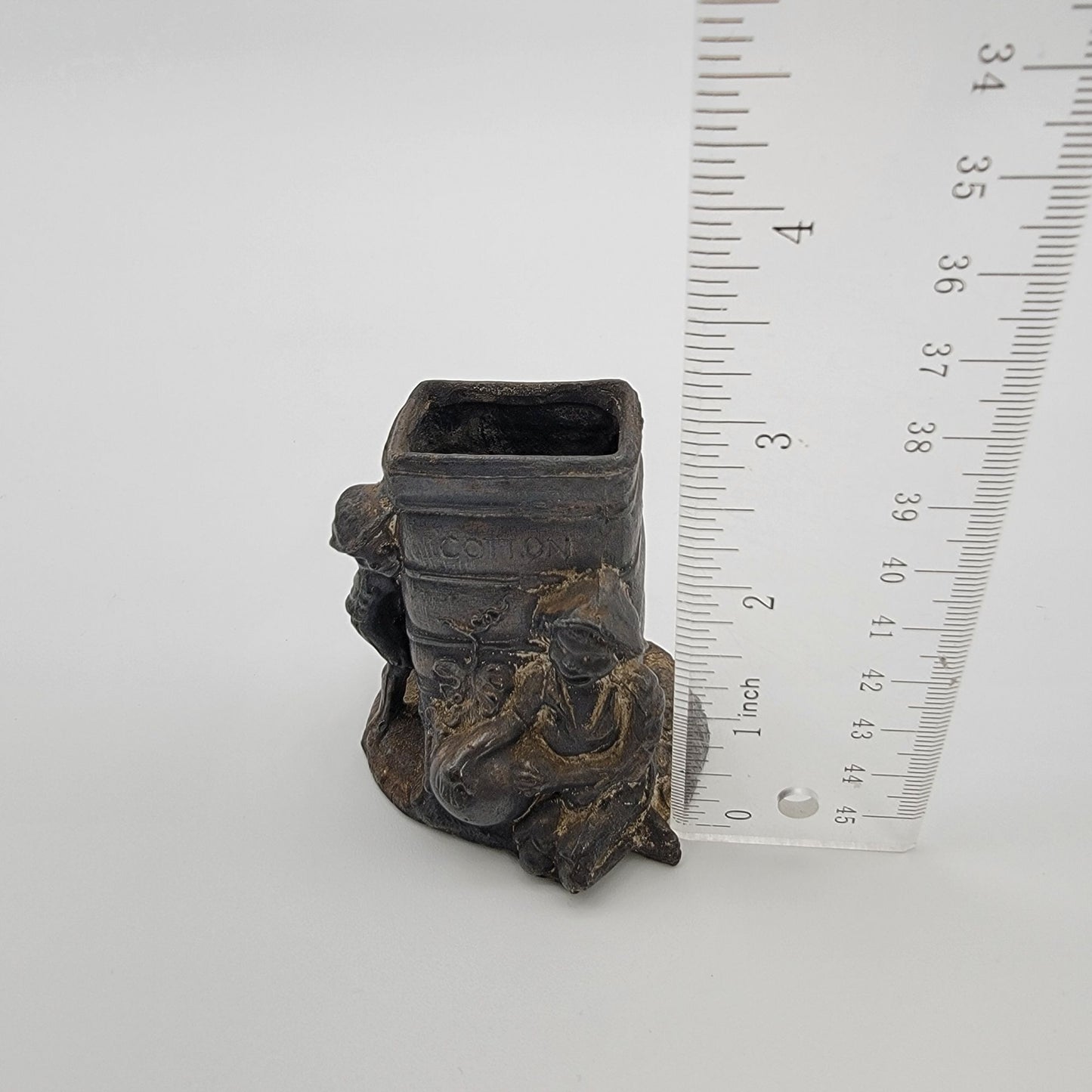 Antique 1884 Cast Metal Match Holder Spill Vase New Orleans Industrial and Cotton Centennial Expo