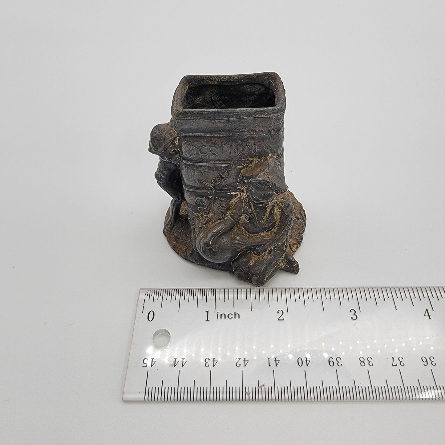 Antique 1884 Cast Metal Match Holder Spill Vase New Orleans Industrial and Cotton Centennial Expo