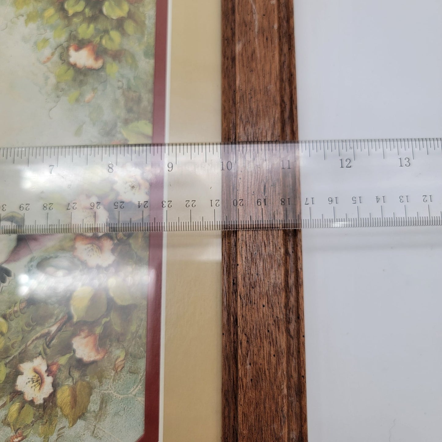 Vintage Margie Morrow Hummingbird Print In Octagonal Oak Frame