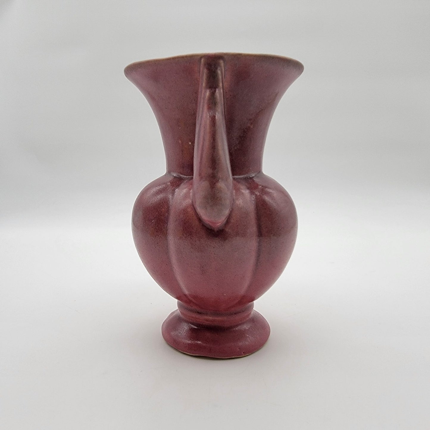 Vintage 1940's Burgundy Niloak Double-Handled Winged Victory Pottery Vase