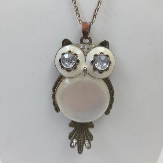 Vintage Jelly Belly Whimsical Owl Pendant Necklace