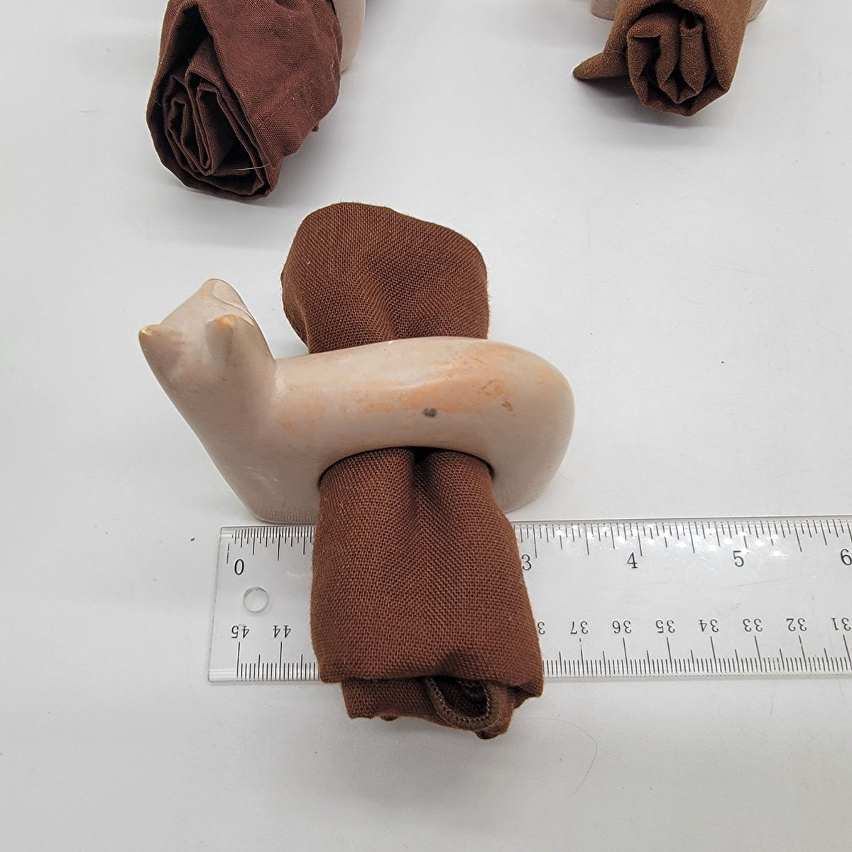 Vintage Carved Soapstone Animal Napkin Rings Set Of 4