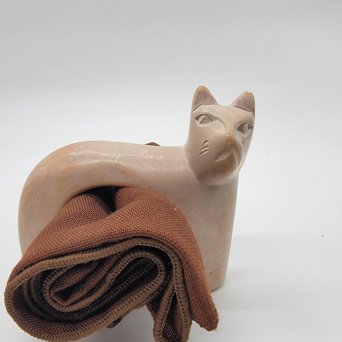Vintage Carved Soapstone Animal Napkin Rings Set Of 4
