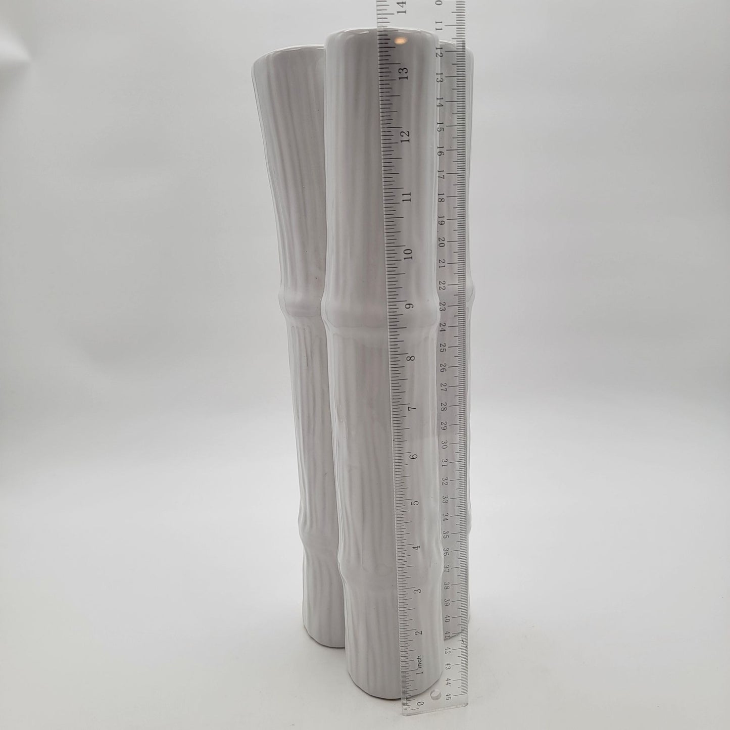 Z Gallerie White Triple Bamboo Vase