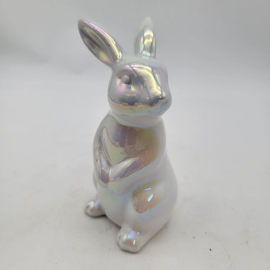 Iridescent Ceramic Bunny Figurine