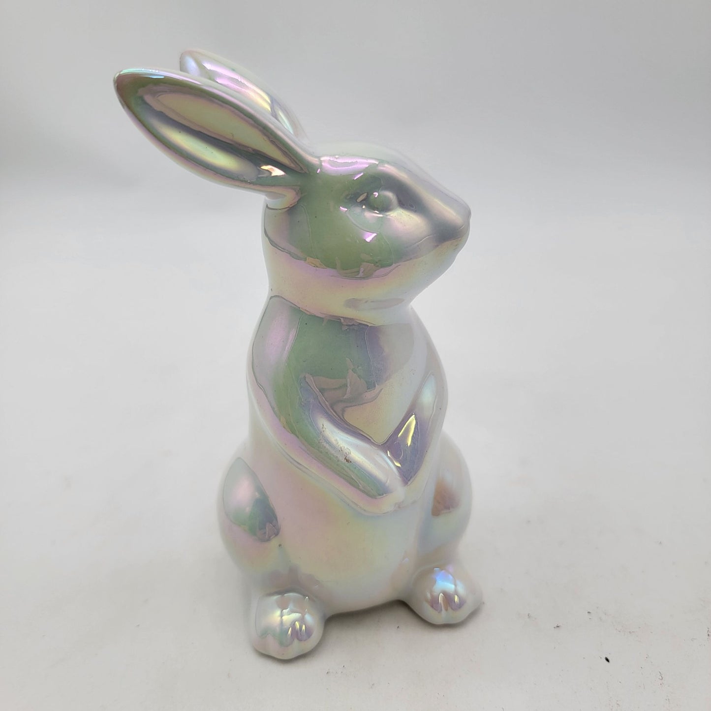 Iridescent Ceramic Bunny Figurine