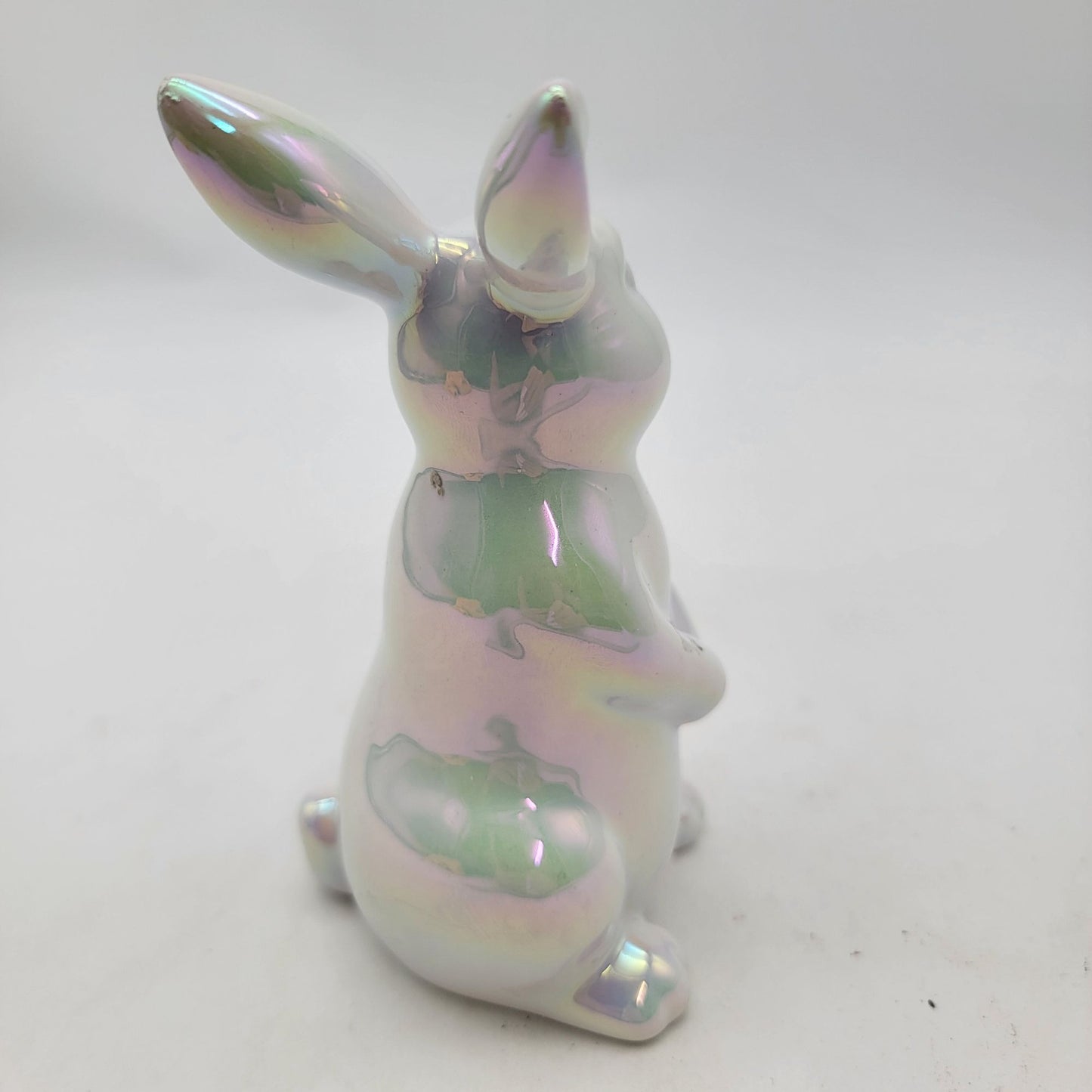Iridescent Ceramic Bunny Figurine