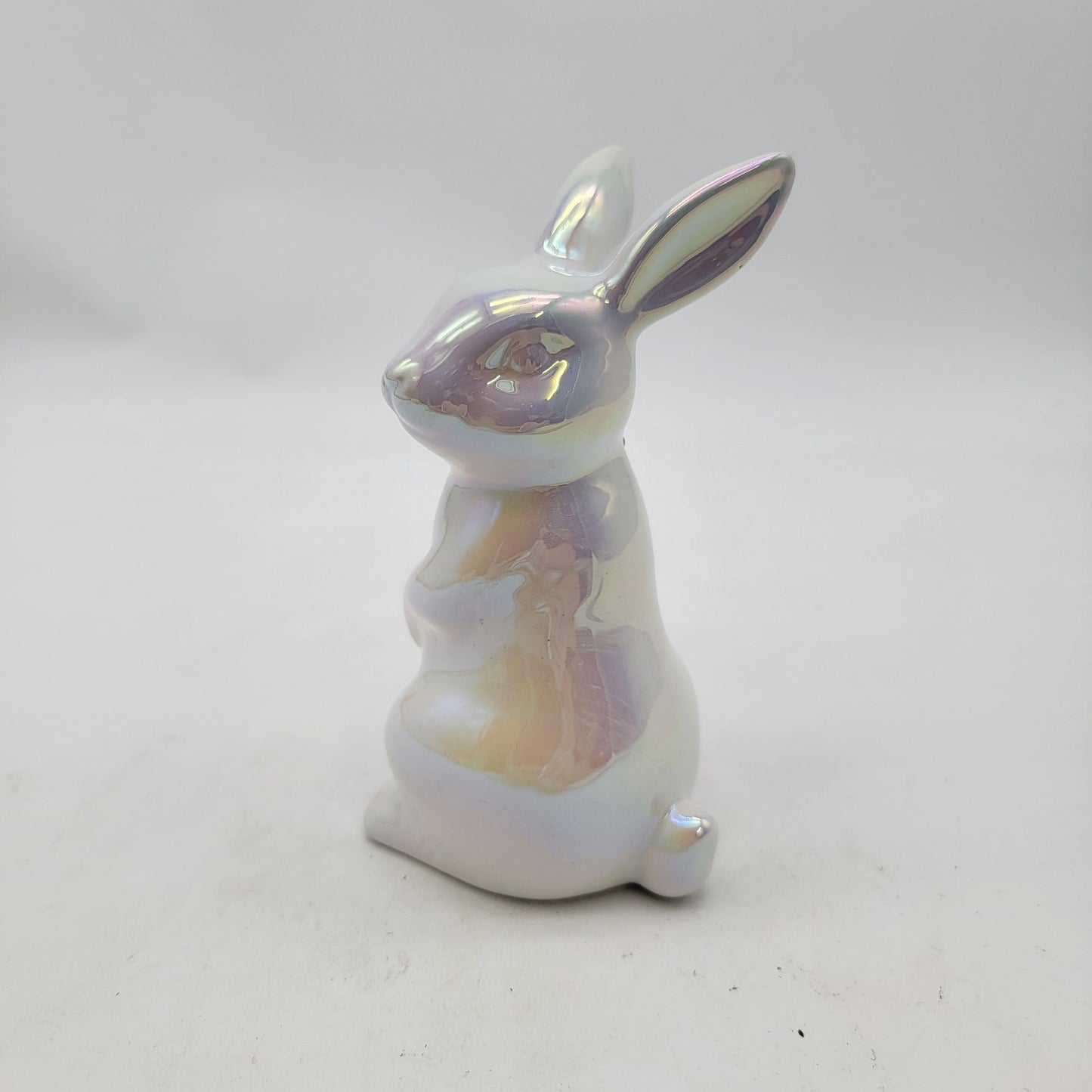 Iridescent Ceramic Bunny Figurine