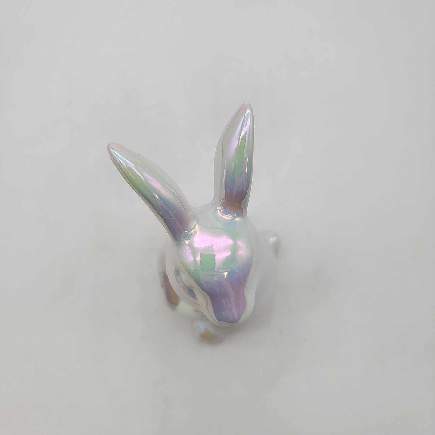 Iridescent Ceramic Bunny Figurine